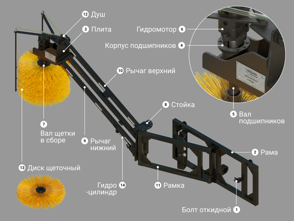Купить Запчасти для щетки бордюрной цена «Регион 45»
